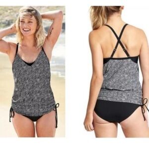 NWT Athleta Laguna Side Scrunch Tankini 34D/DD